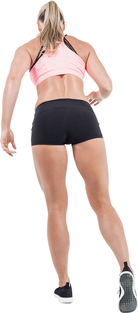 Transparent Female Athlete in Activewear Ready for Exercise