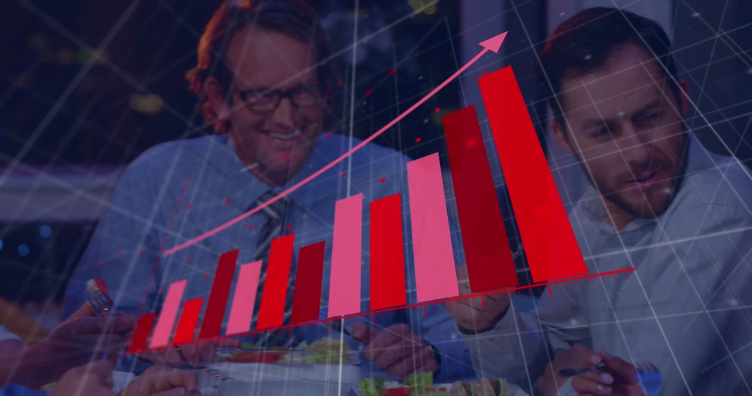 Business Team Collaborating with Financial Data Visualization
