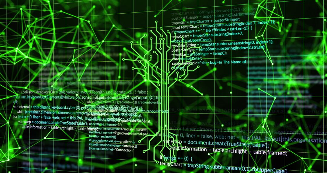 green circuitry and code on digital interface - Free Images, Stock Photos and Pictures on Pikwizard.com