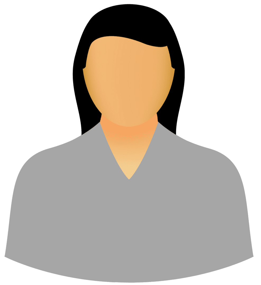 Digital Female User Icon on Transparent Background for Business