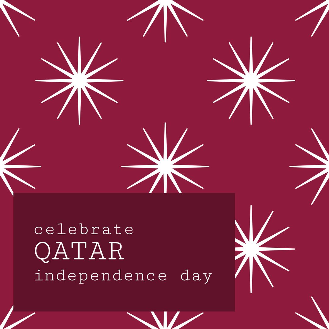 Qatar Independence Day Celebration on Maroon Background