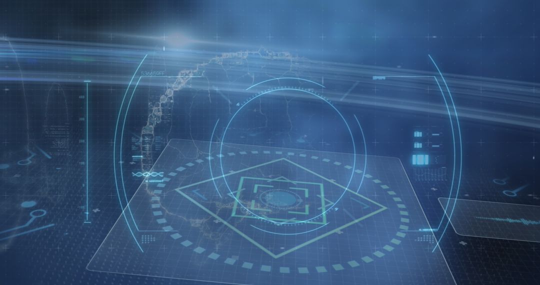 Futuristic Digital Interface Scanning Virus on Brain