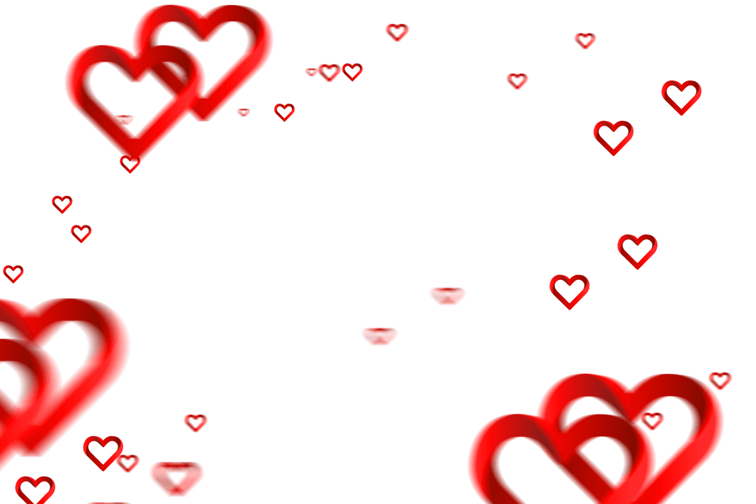 Floating Red Hearts on Transparent Background Love Pattern Vector