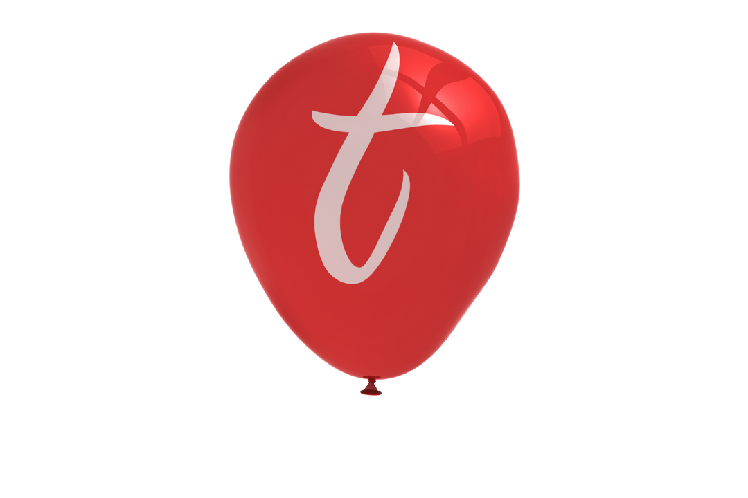 Digital Illustration of Red Balloon with Letter T on Transparent Background - Download Free Stock Images Pikwizard.com