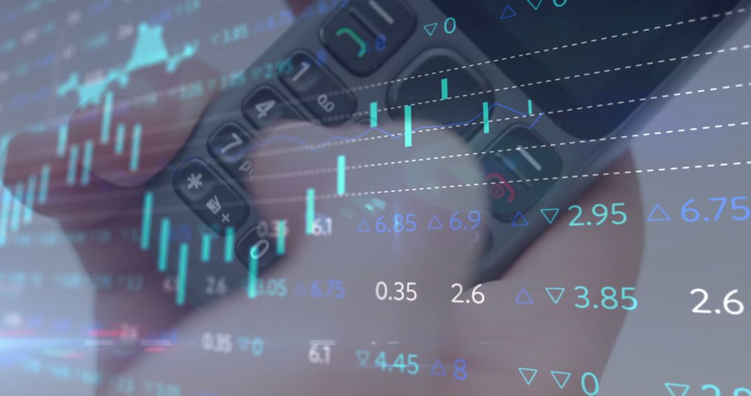 Digital Interface Showing Stock Market Data Overlay