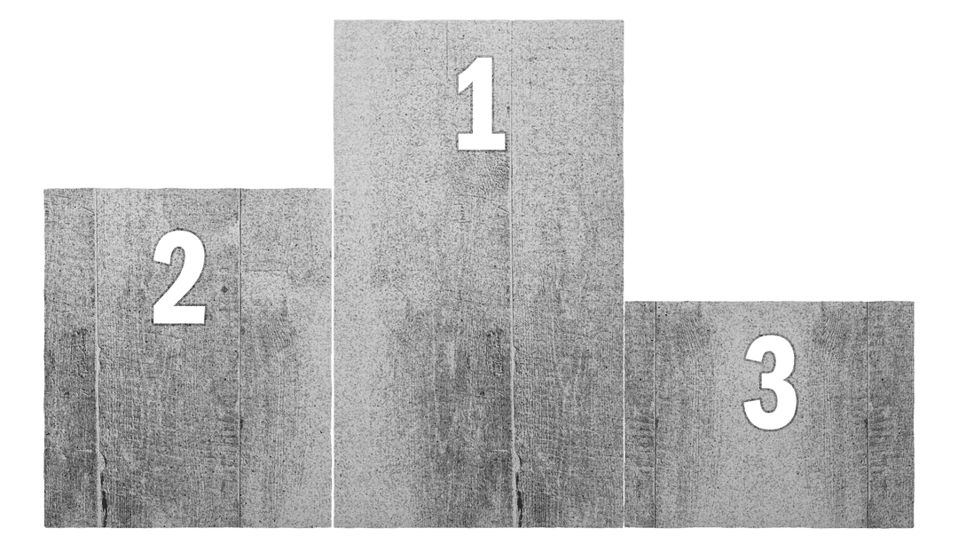 Transparent Gray Podium for First Second Third Place Presentation