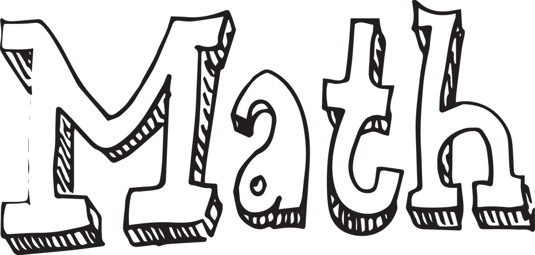 Transparent Math Text Illustration with Fun Hand-Drawn Style