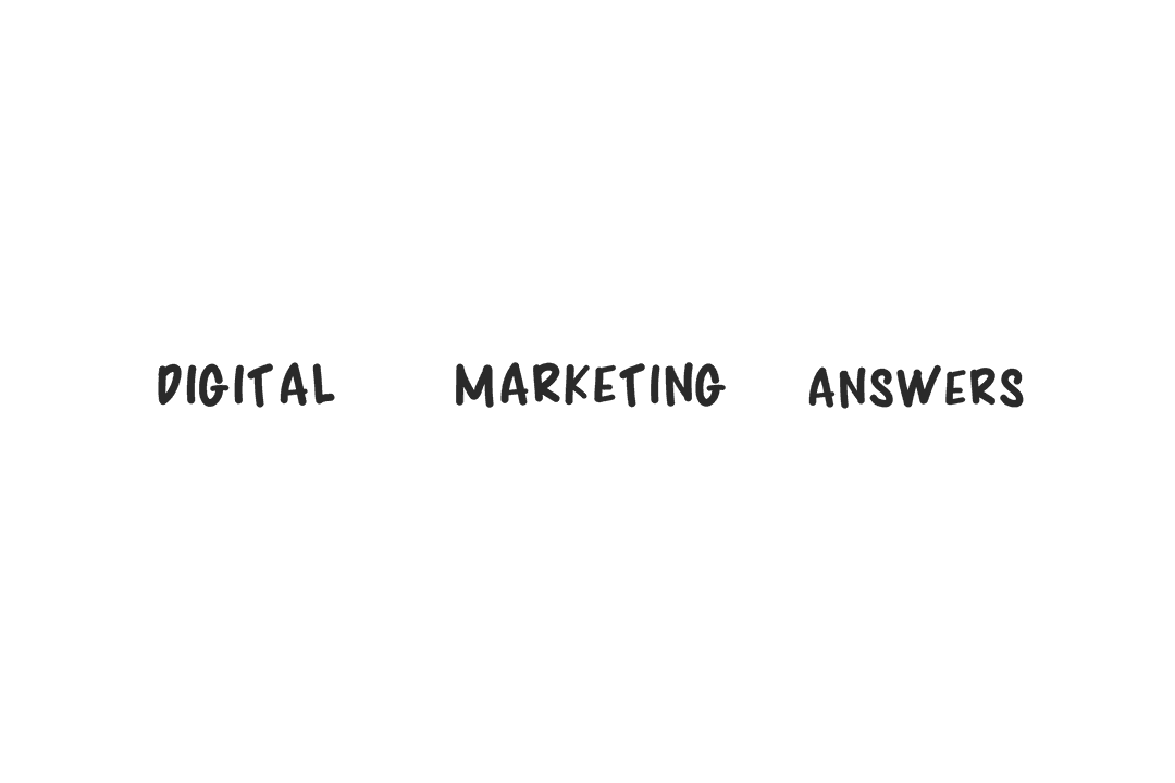 Digital Marketing Answers Text on Transparent Background