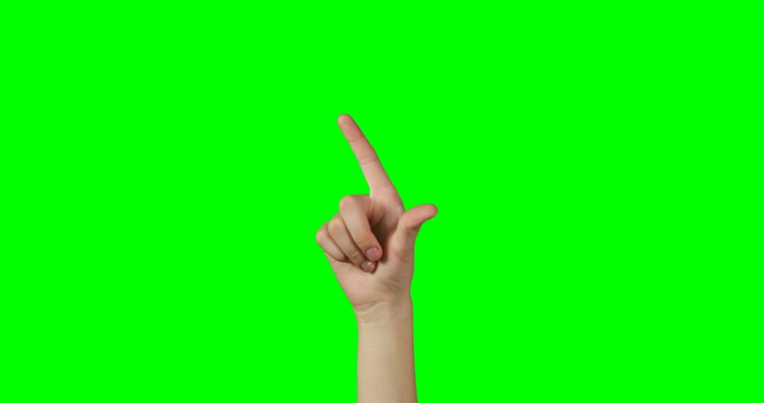 Hand Pointing Up with Forefinger on Green Screen Background - Free Images, Stock Photos and Pictures on Pikwizard.com