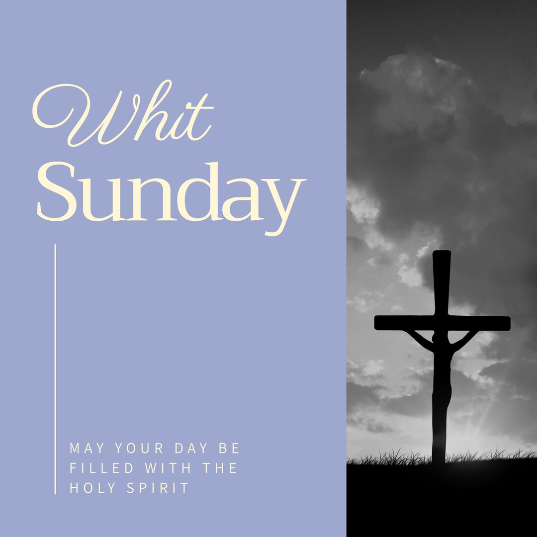 Whit Sunday Christian Cross with Spiritual Message