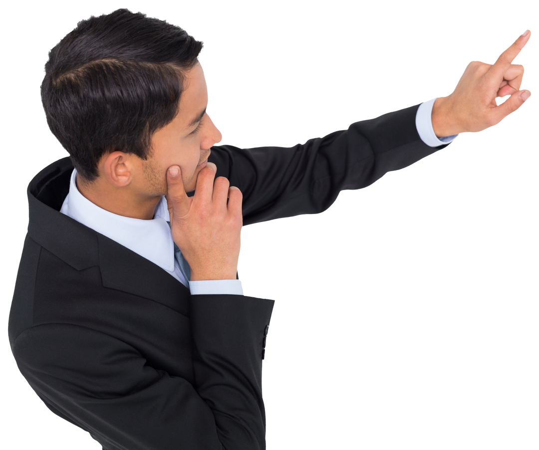 Biracial Businessman Pointing with Confidence Transparent Background - Download Free Stock Images Pikwizard.com