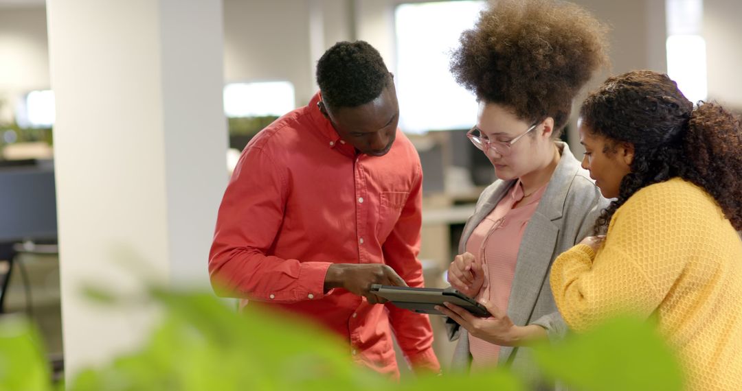 Casual Business Meeting Team Collaboration with Digital Tablet