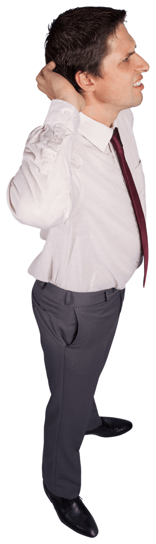 Caucasian Businessman Standing Tall, Transparent Background