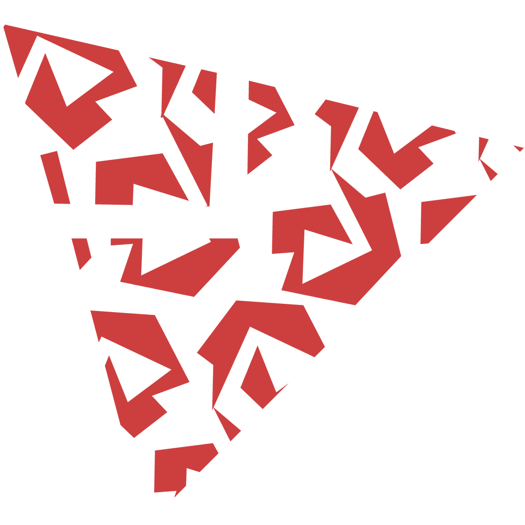 Abstract Red Geometric Triangle on Transparent Background