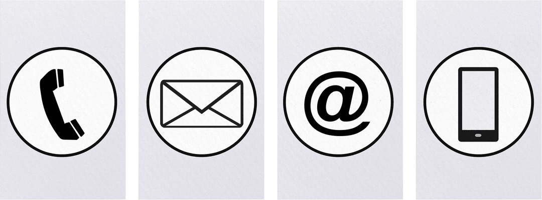 Transparent communication symbol icons