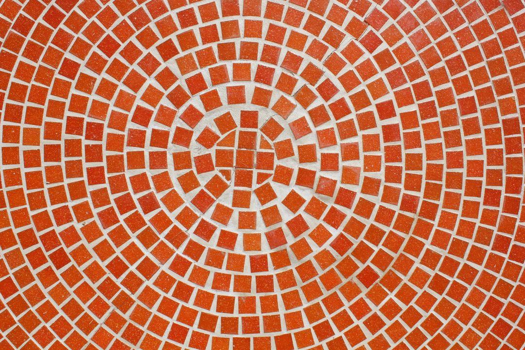 Red and White Mosaic Tile Pattern Background