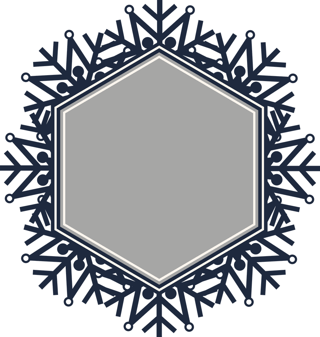 Transparent Snowflake Badge with Hexagonal Frame - Download Free Stock Images Pikwizard.com