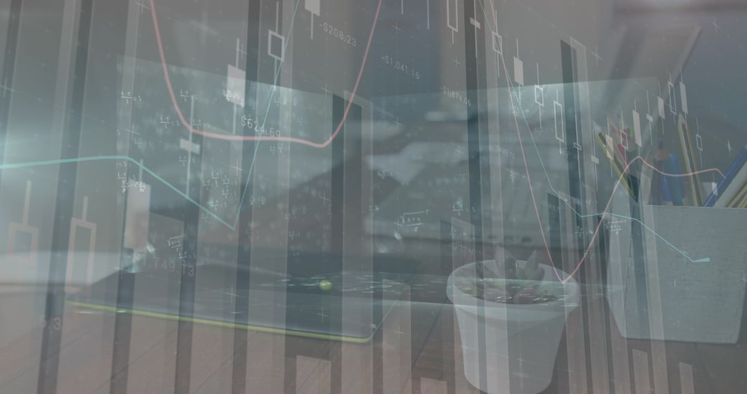 Abstract Finance and Technology Concept with Data Overlays