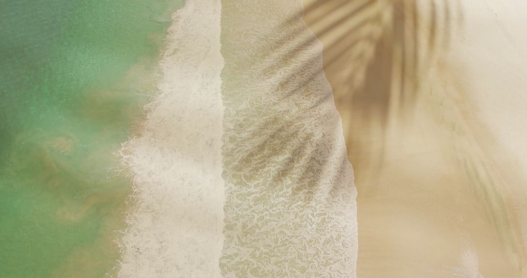 Tranquil Tropical Beach Scene with Palm Shadows