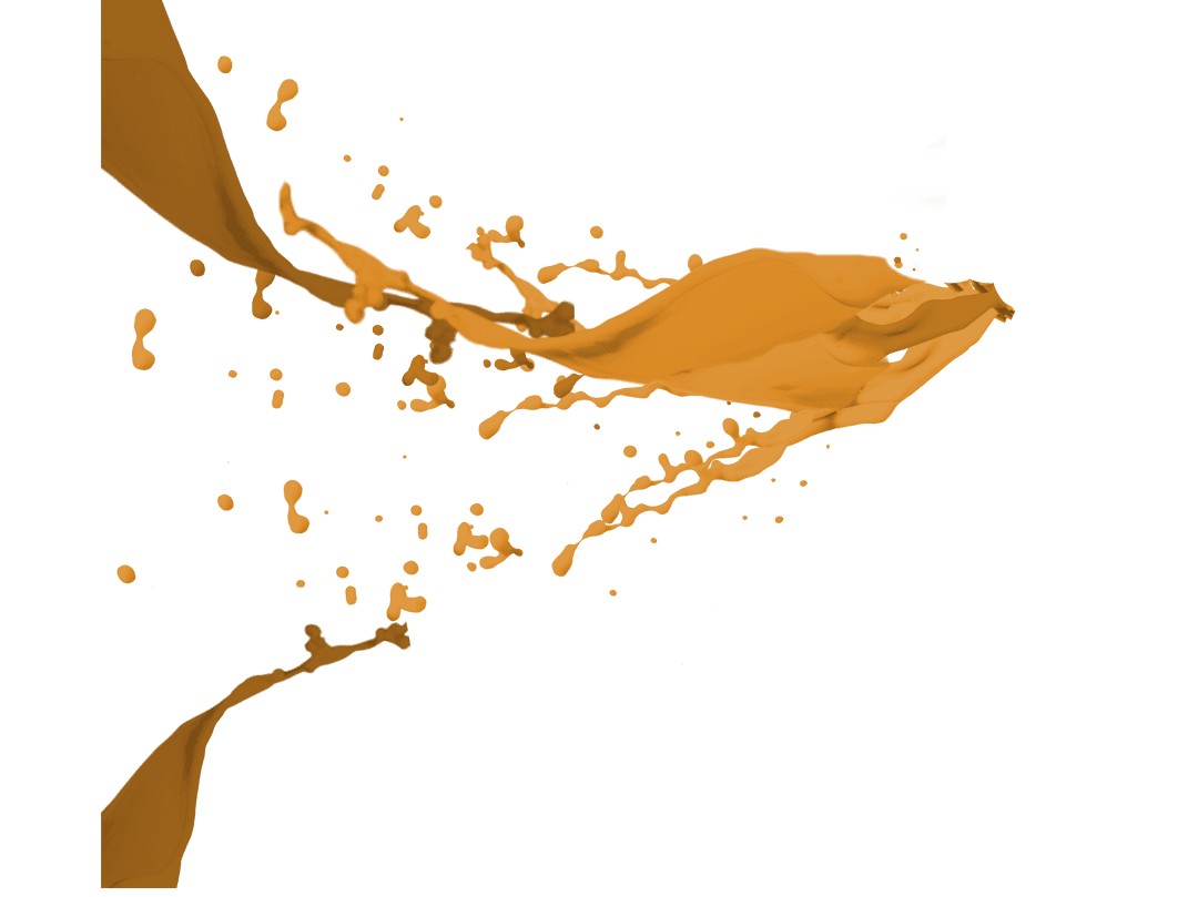 Dynamic Transparent Orange Paint Splashes on Black Background