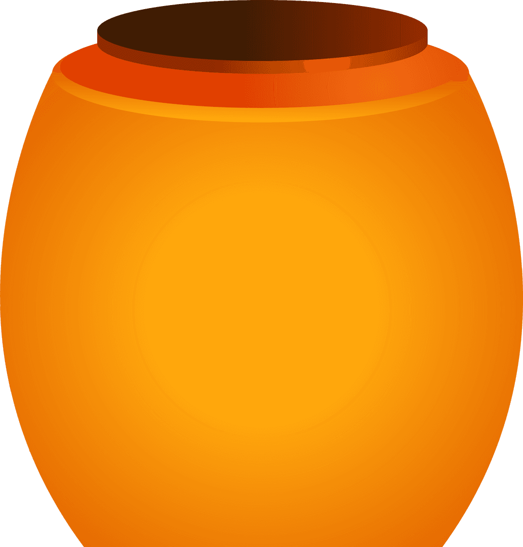Minimalist Orange Gradient Pot with Transparent Opening