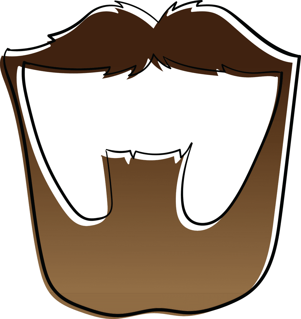 Transparent Brown Beard Illustration Vector isolated Style Art