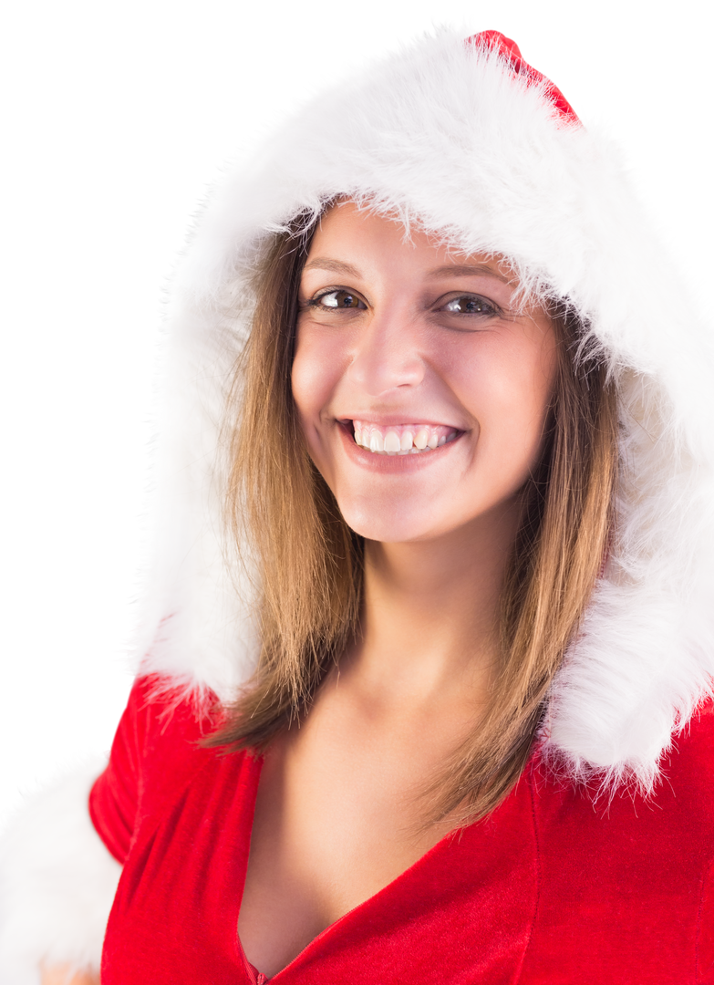 Smiling Woman in Santa Costume with Transparent Background - Download Free Stock Images Pikwizard.com