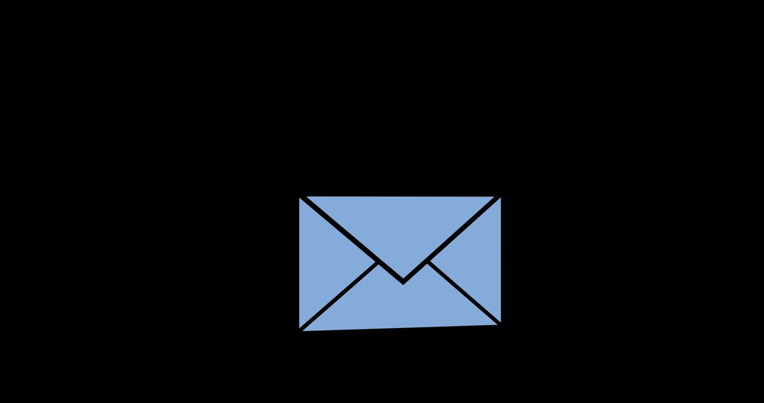 Digital Communication: Envelope Icon on Black Background
