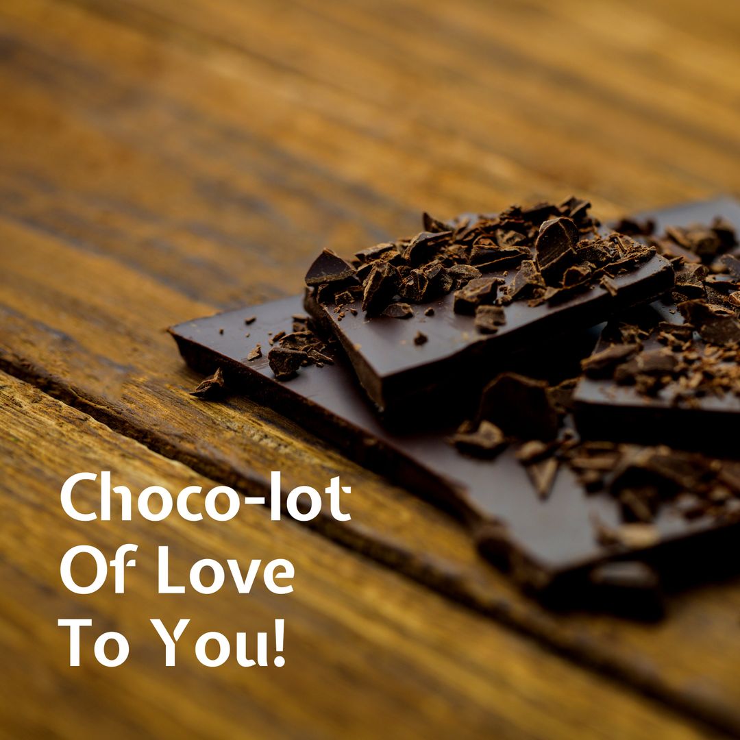 Indulgent Chocolate Pieces on Rustic Wooden Table