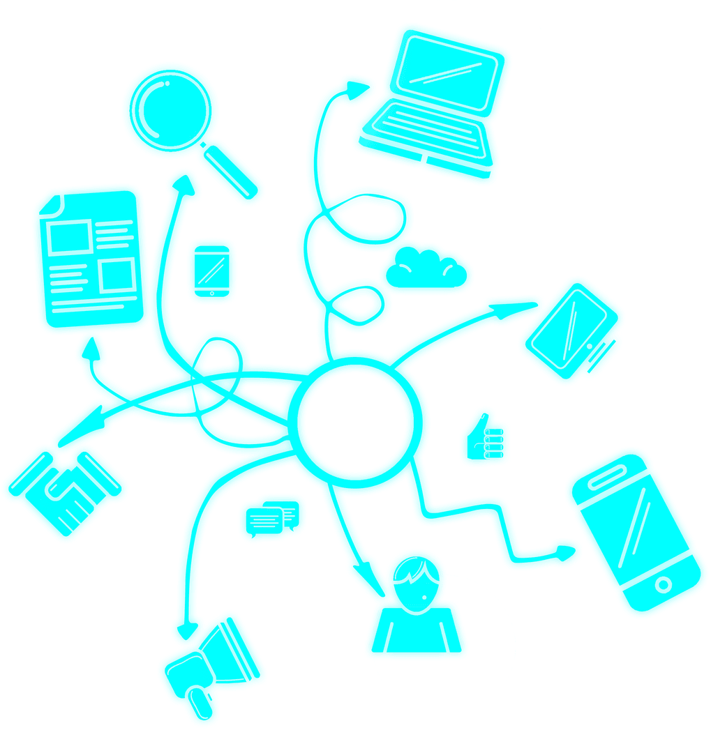 Transparent Digital Icons with Arrow Symbols