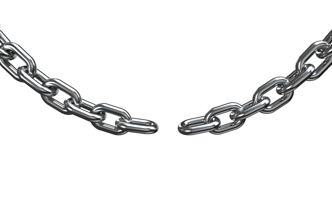 3D Rendered Damage Silver Metal Chain on Transparent Background - Download Free Stock Images Pikwizard.com