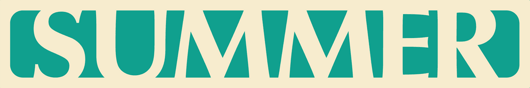 Stencil Geometric Summer Text on Transparent Background