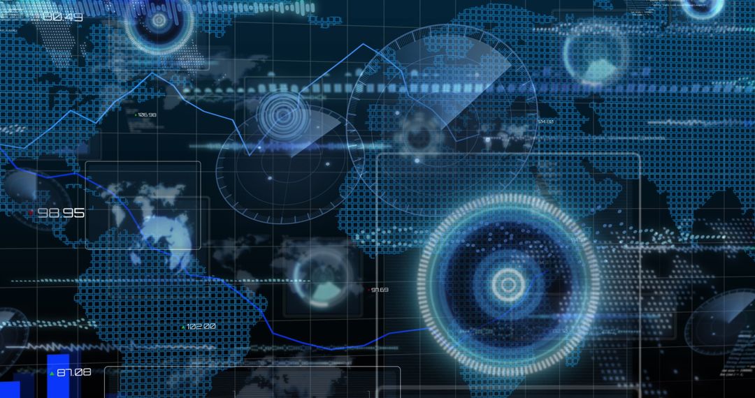 Abstract Global Network with Data Processing Visualization - Free Images, Stock Photos and Pictures on Pikwizard.com