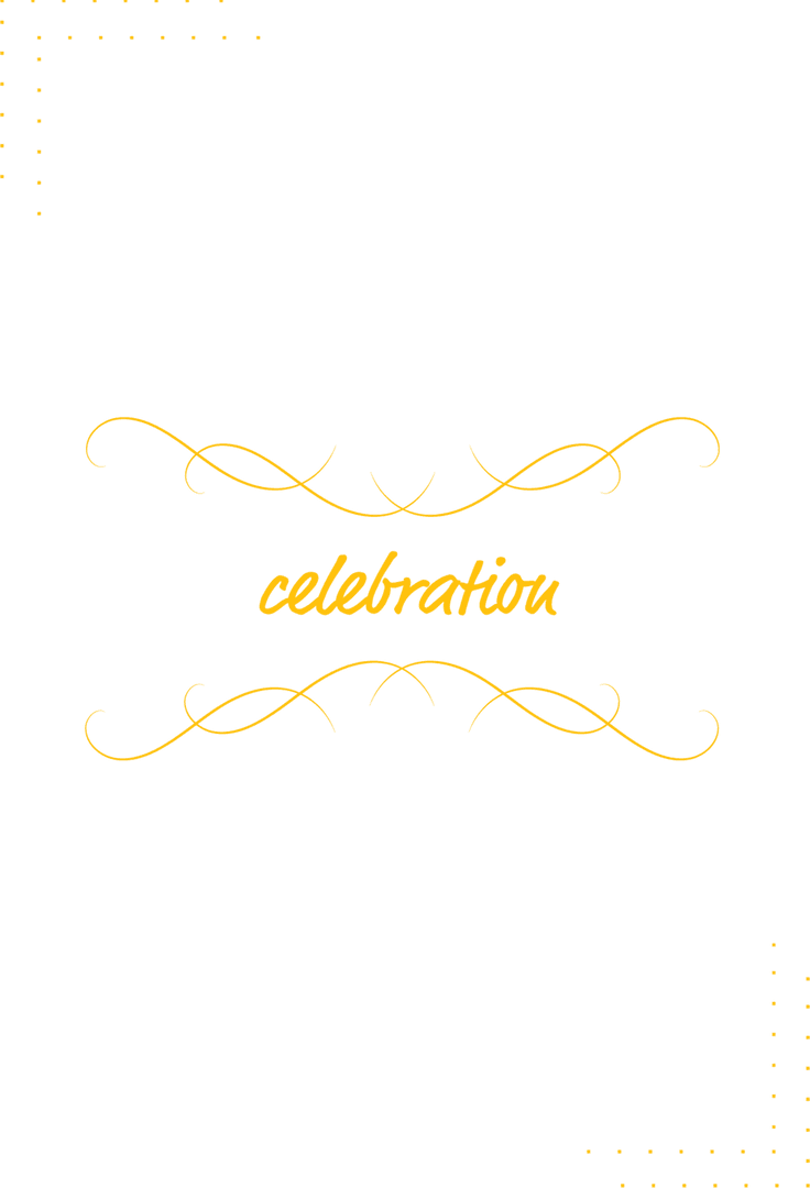 Elegant Yellow Celebration Design on Transparent Background