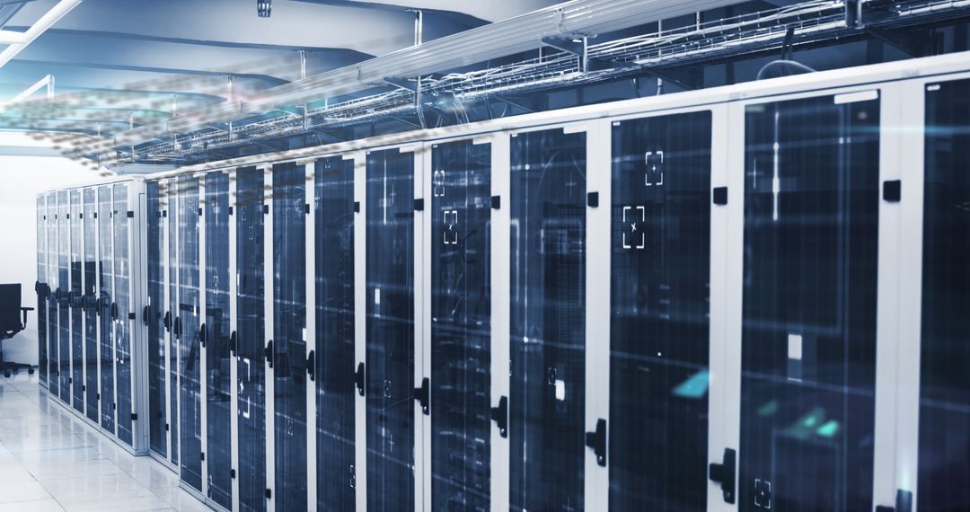 Futuristic Data Center with Modular Server Racks