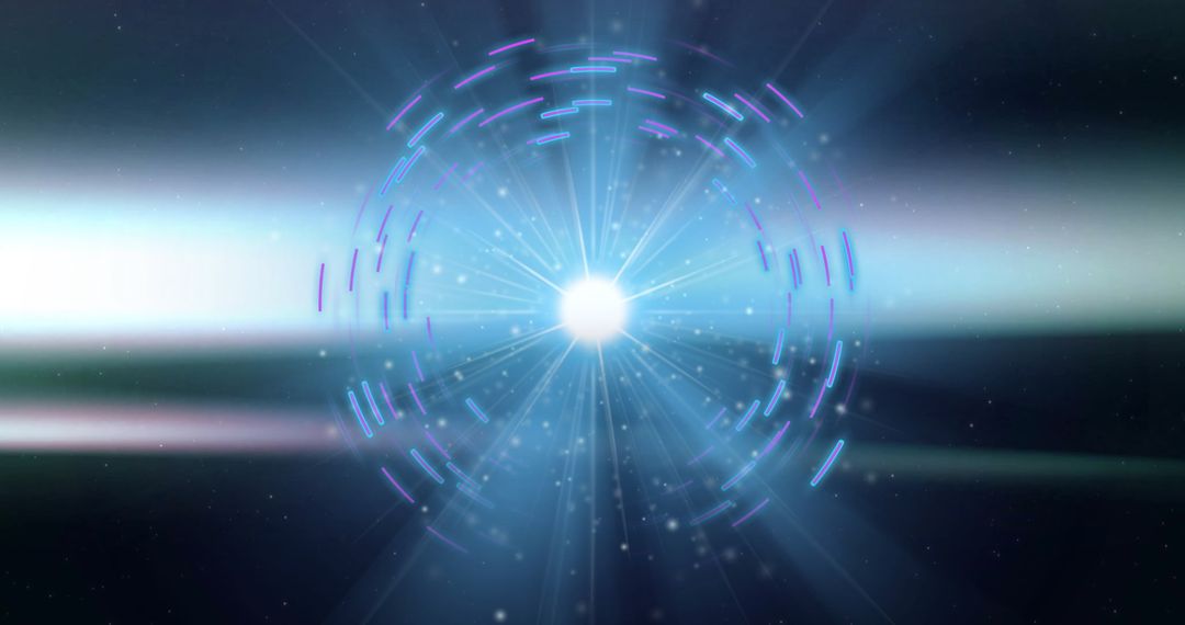 Radiating Orb with Cosmic Light Beams and Rings