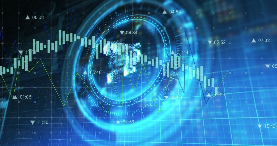 NFT Symbol Over Financial Data Indicating Cryptocurrency Trends