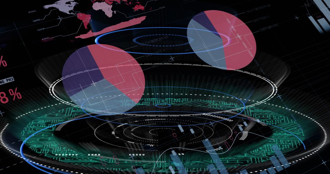 Futuristic Digital Hologram Display with Infographic Interface