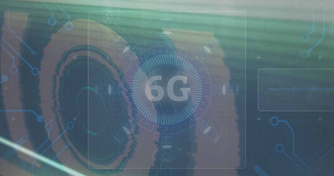 Abstract Technology Background with 6G Concept and Digital Elements