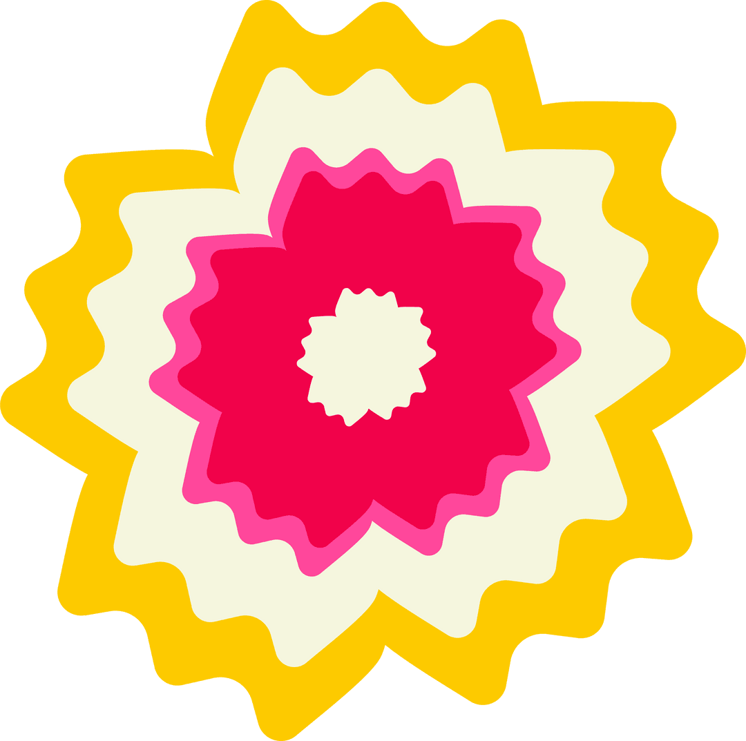 Vibrant Geometric Starburst on Transparent Background