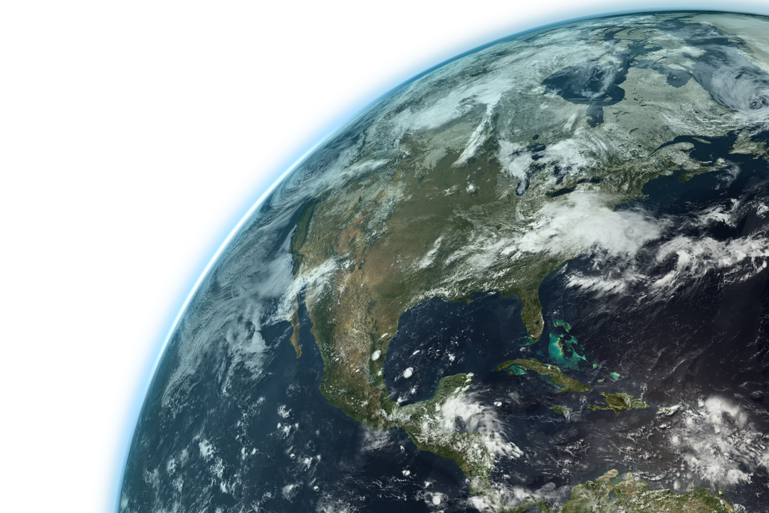 Transparent Globe from Space with Visible North America and Clouds on Transparent Background - Download Free Stock Images Pikwizard.com