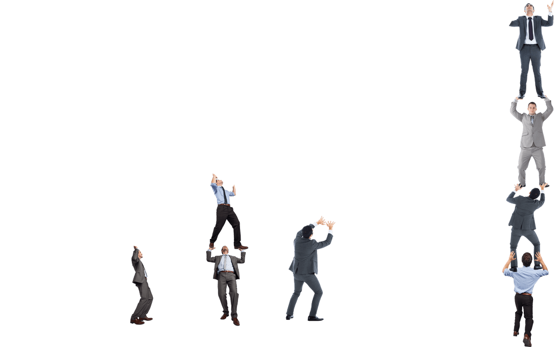 Successful Diverse Business Teamwork on Transparent Background