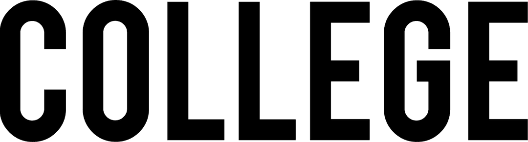 Bold College Text on Transparent Background Illustration