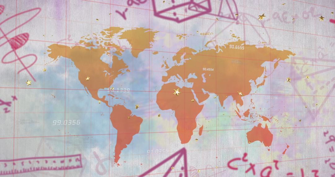 Global Education Concept with Mathematics and Geography Illustration
