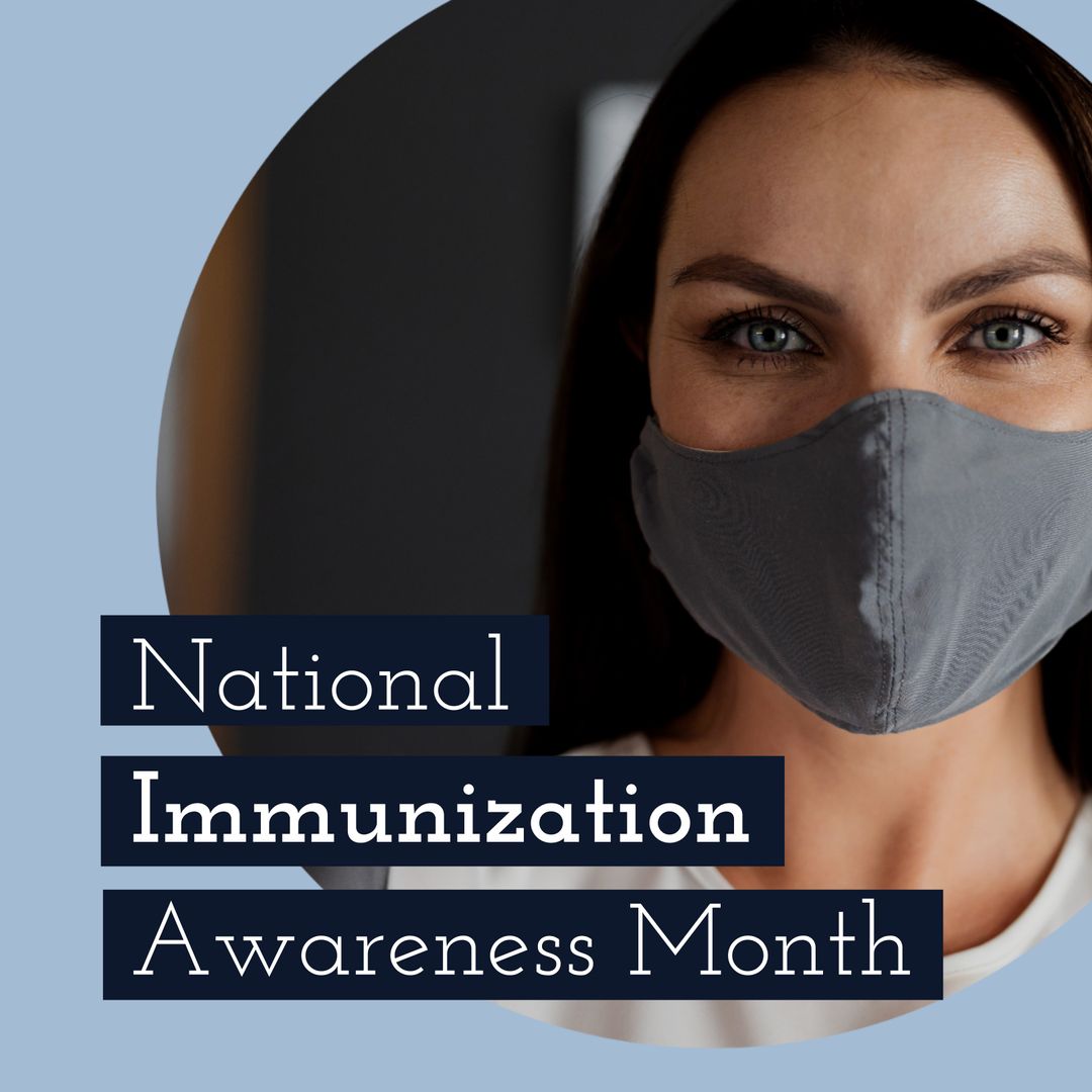 National Immunization Awareness Month with Woman in Face Mask - Download Free Stock Templates Pikwizard.com