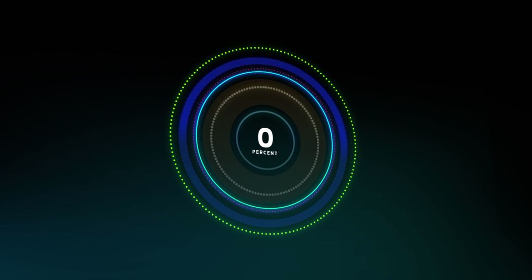 Futuristic Data Processing Circle on Black Background