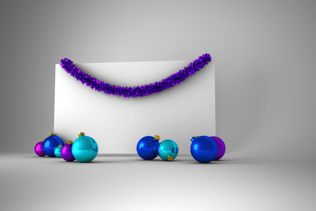 Christmas Decorations with Transparent Poster and Garland Display