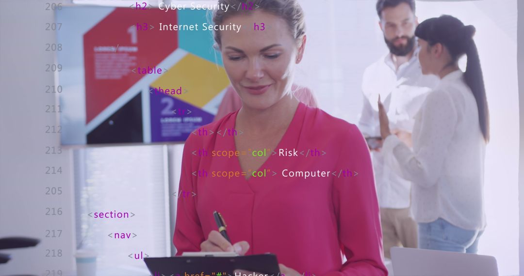 Business Team Analyzing Digital Security Information