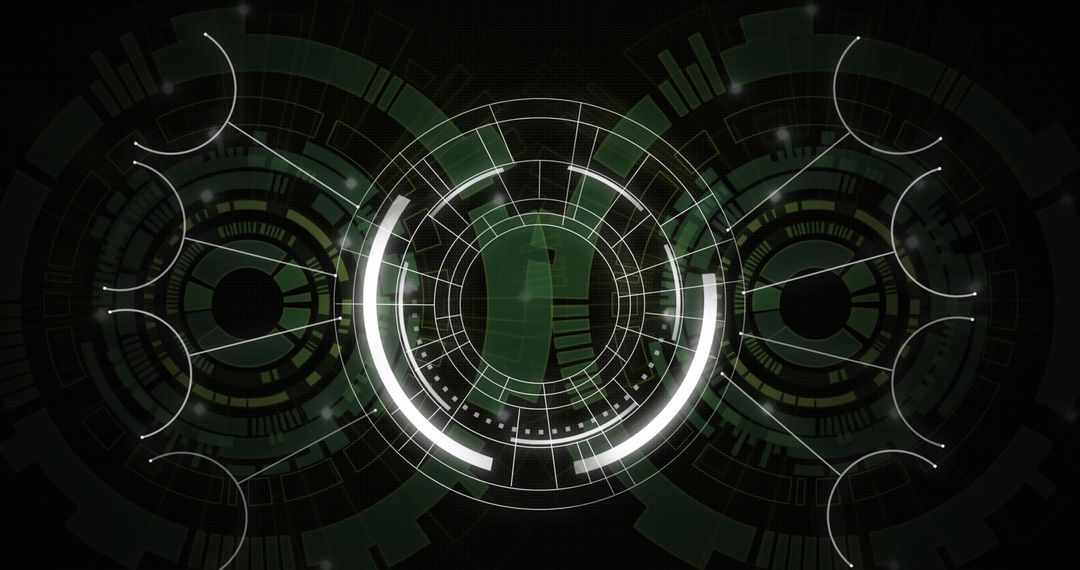 Futuristic Digital Interface with Network Connections Overlay