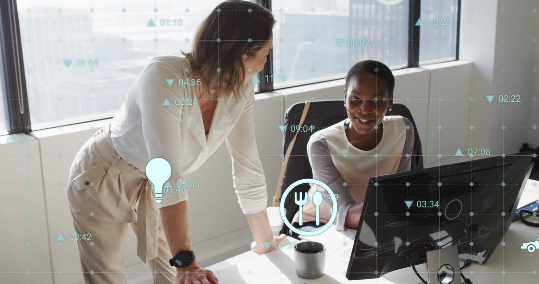 Business Team Analyzing Innovative Eco Data in Modern Office